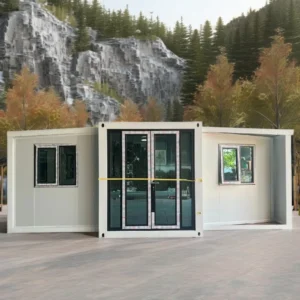 CASABOX 20ft Expandable Container House Double Wings White Frame Wall 2BHK