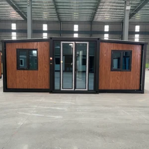 CASABOX 20ft Wood Grain Mobile Expandable Prefab House 2 Bedrooms On Sale