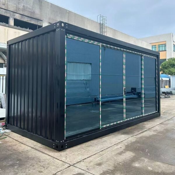 Black Frame Container with Glass Wall