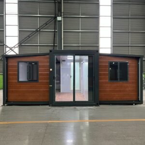 CASABOX 20ft Expandable Portable Container House Wood Grain Metal Carved Panel