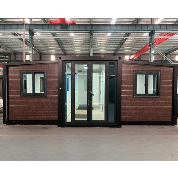 CASABOX 20ft Double Wings Expandable Container Home Dark Wood Grain ...