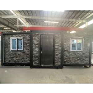 CASABOX 20FT Stone Pattern Luxury Expandable Container House Security Door 2 Bedrooms