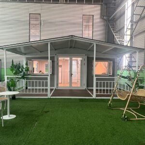 CASABOX 20 Foot Fully Furnished Expandable Container Home with Balcony Pitch Roof